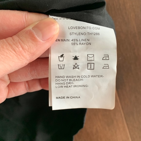 NWT Love Bonito Lana Black Halter Neck Top Linen Cotton Size US 4 or Small - Picture 7 of 8